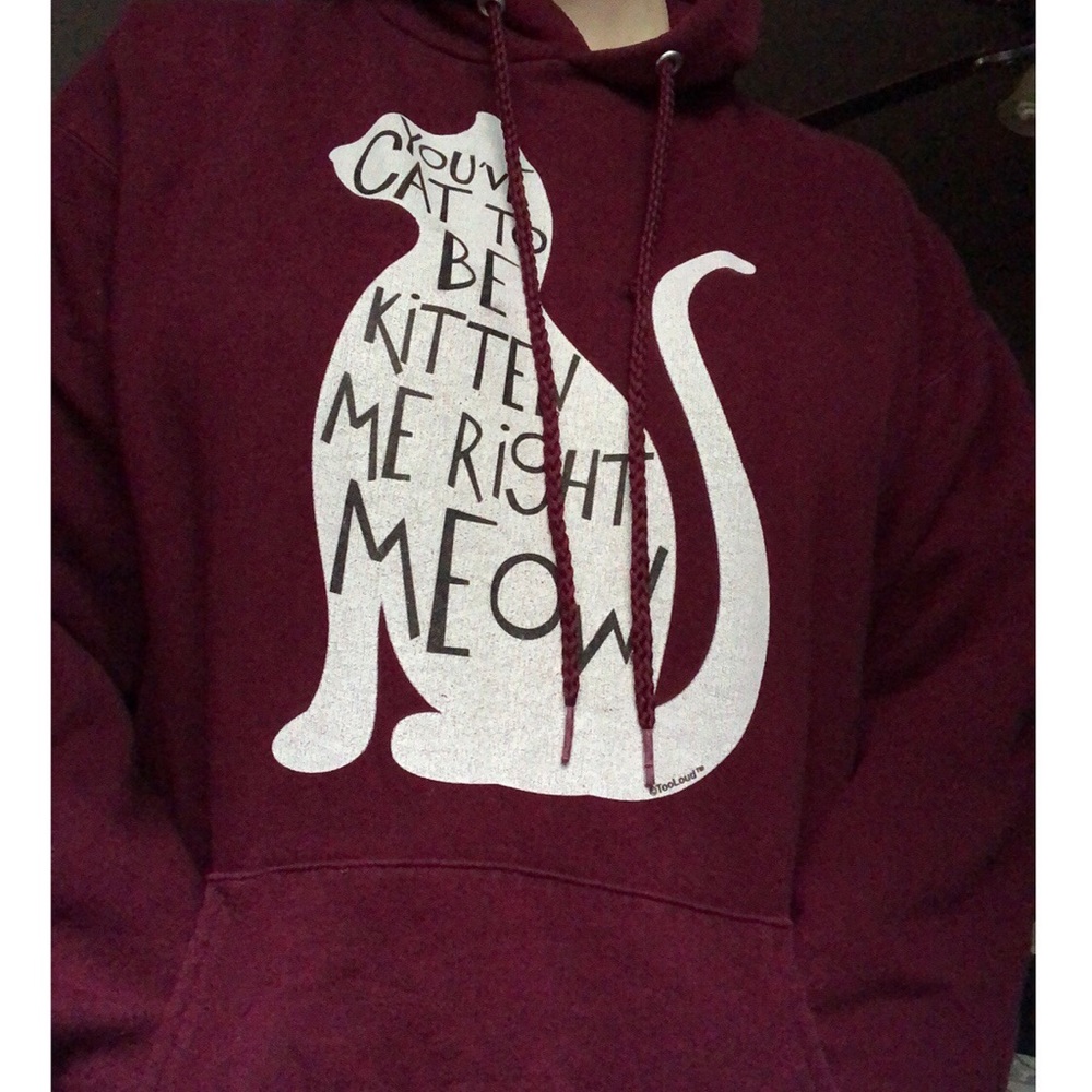 maroon “you’ve cat to be kitten me...” hoodie
